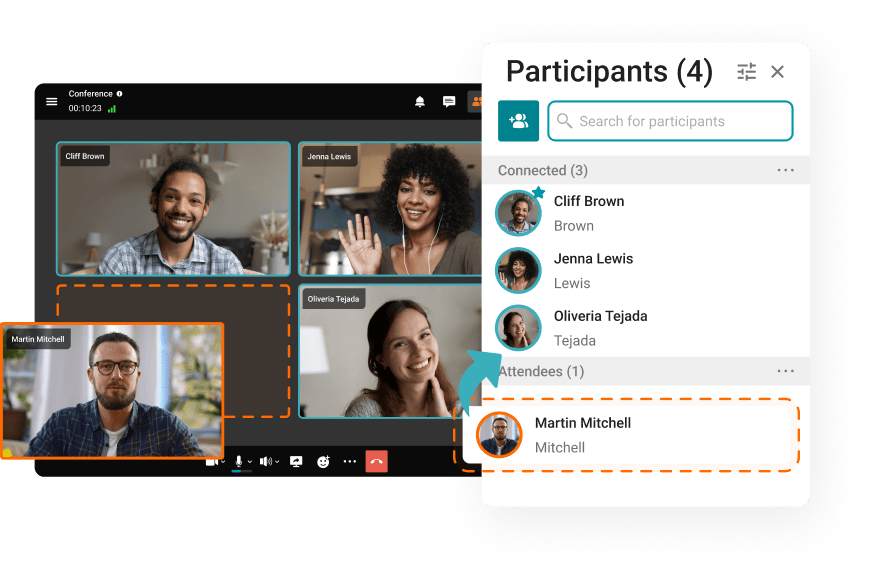 Experimente layouts de reunião inteligentes, que alteram dinamicamente os participantes da conversa Experimente layouts de reunião inteligentes, que alteram dinamicamente os participantes da conversa