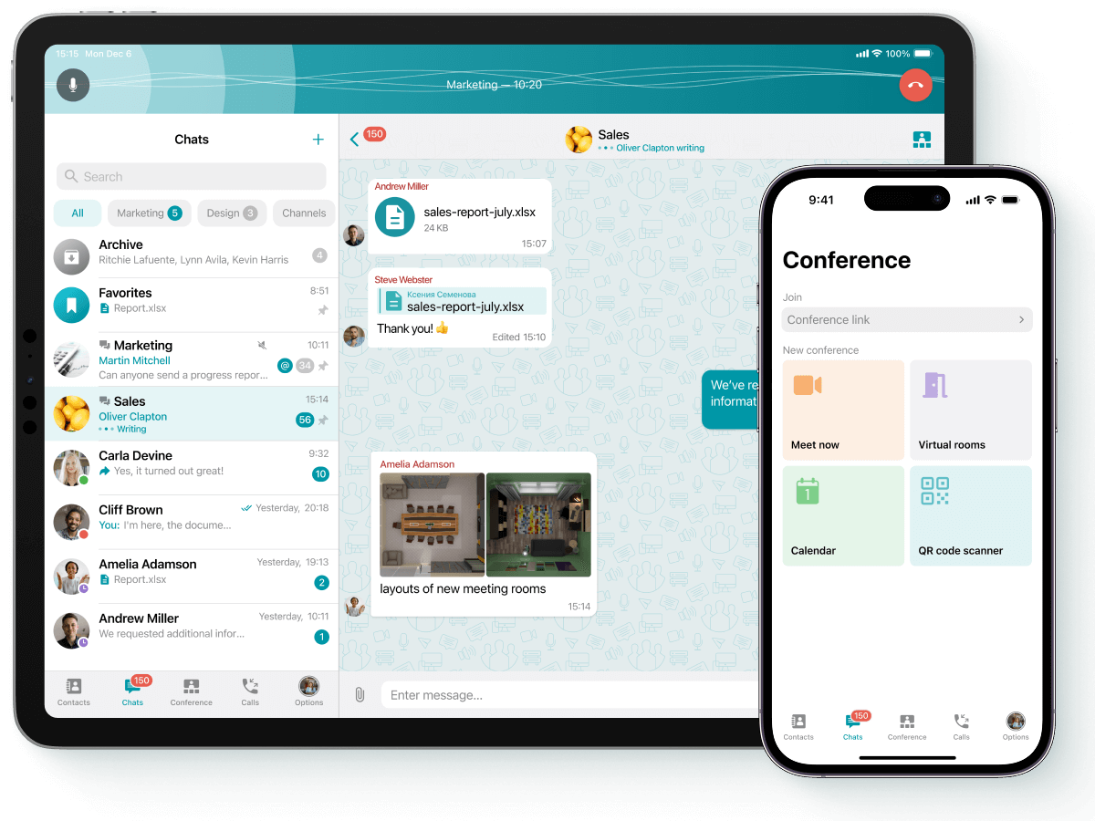 Aplicativo móvel TrueConf para iOS