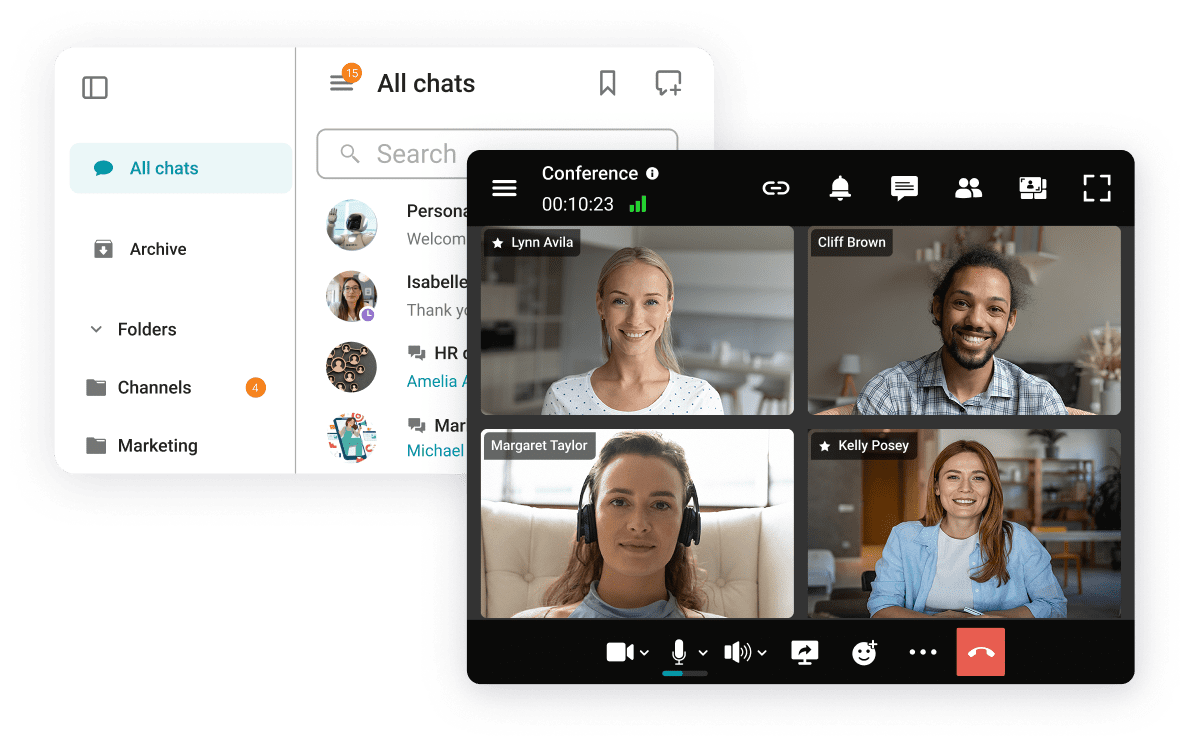 Team Messaging Alongside Video