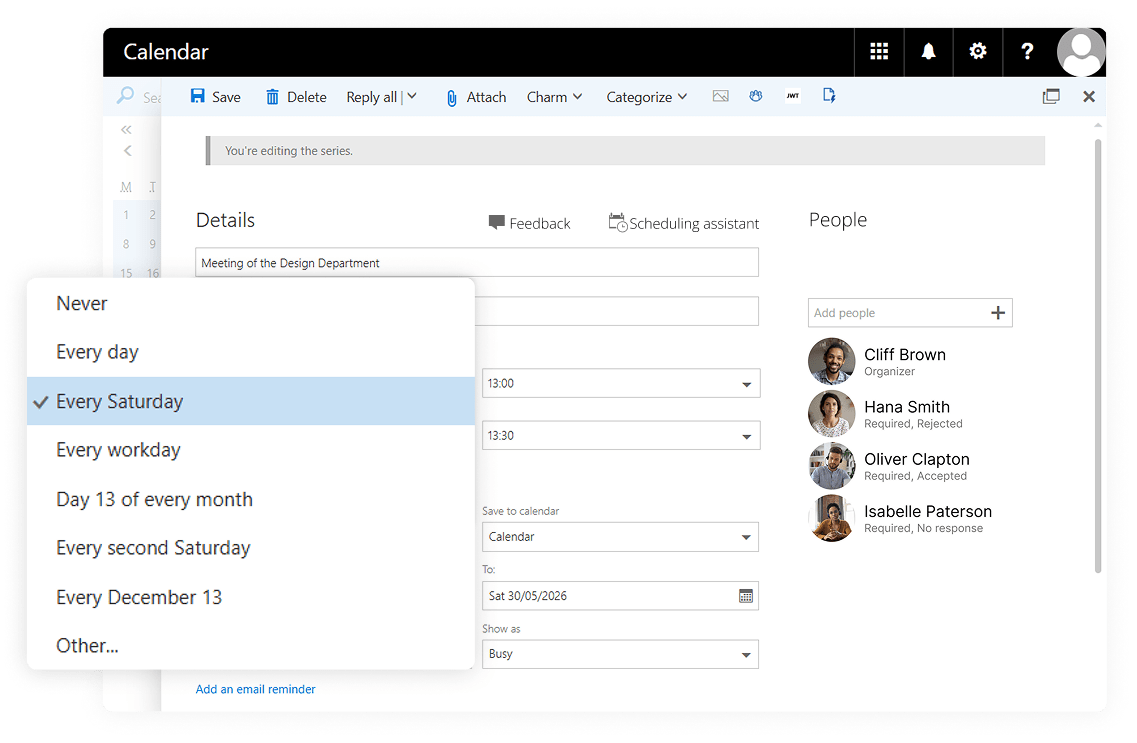 Flexible event scheduling