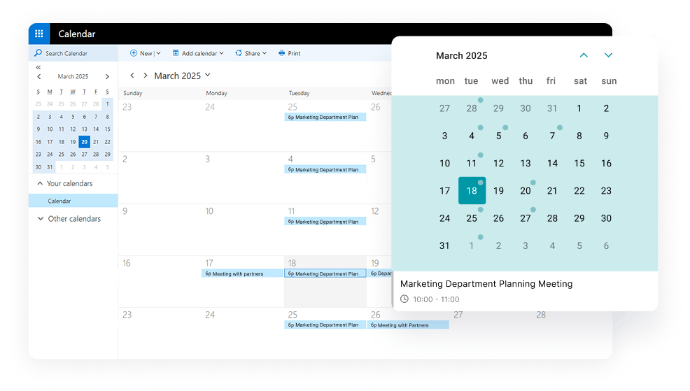 TrueConf Calendar Connector that enables scheduling video meetings in TrueConf via the Microsoft Exchange calendar. TrueConf Calendar Connector that enables scheduling video meetings in TrueConf via the Microsoft Exchange calendar.