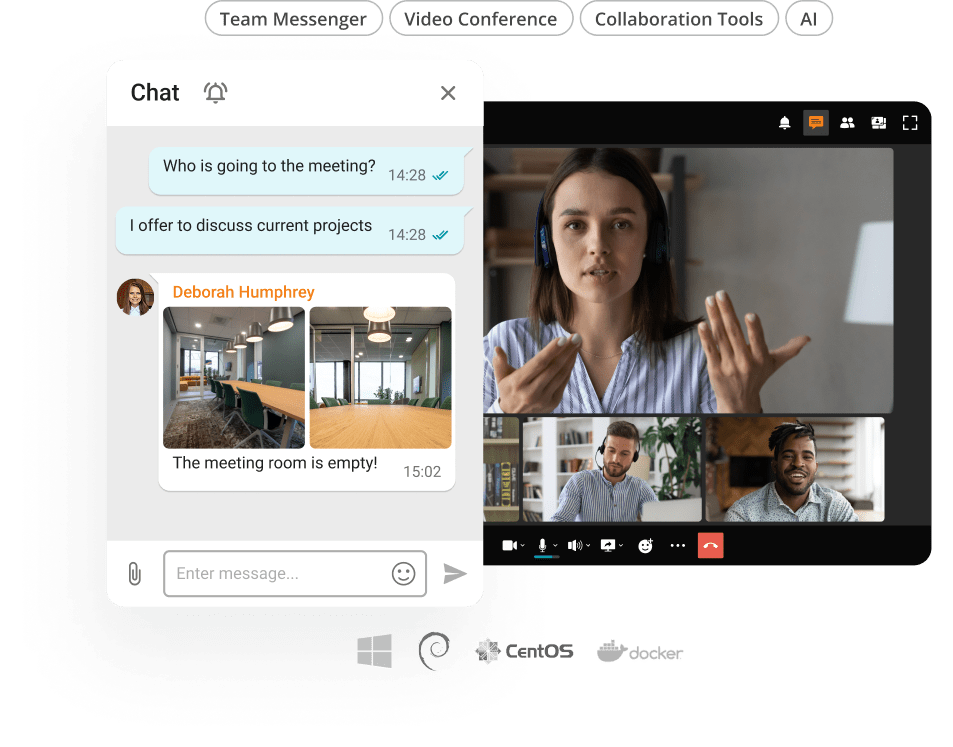Un sistema de mensajería corporativa gratuito TrueConf Server Free