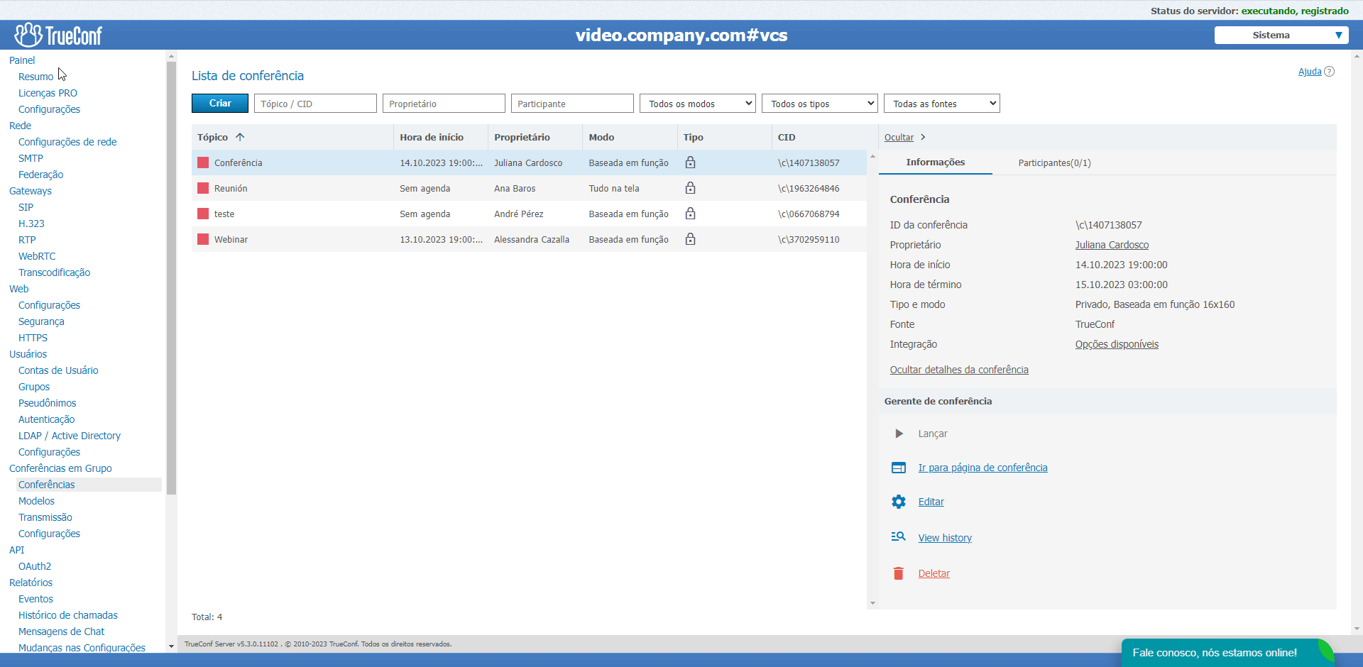 Atualização principal do TrueConf Server 5.3: novo licenciamento, plug-ins de e-mail e suporte para Debian 12 21