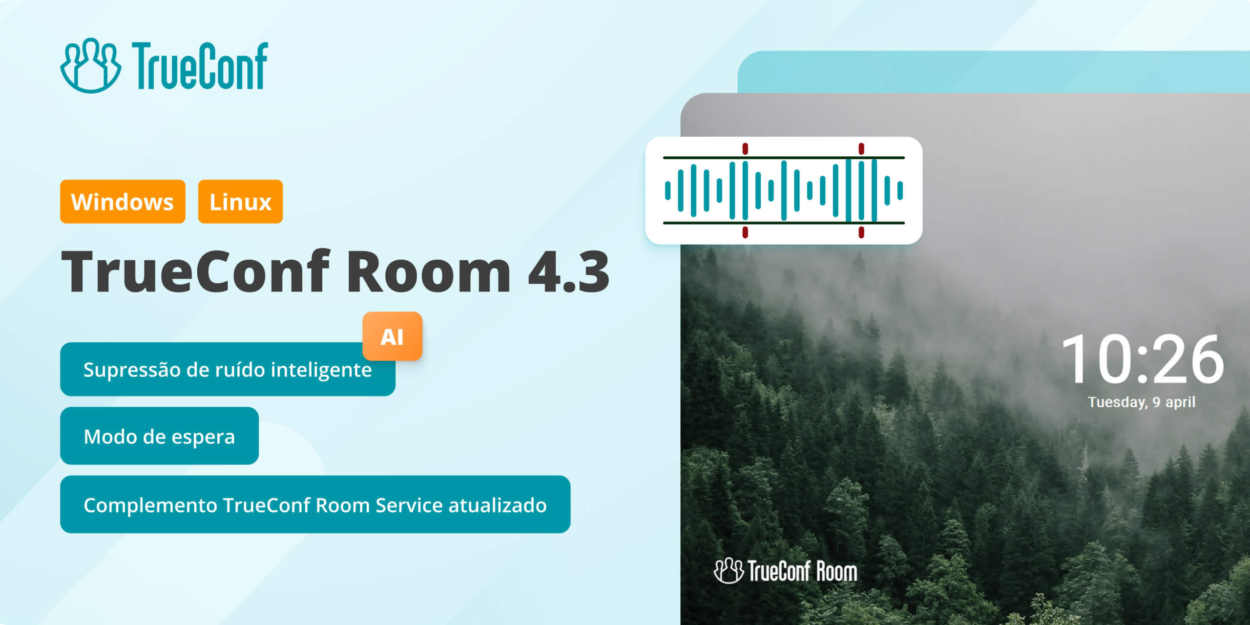 TrueConf Room 4.3: Supressão de ruído inteligente e modo stand-by 1