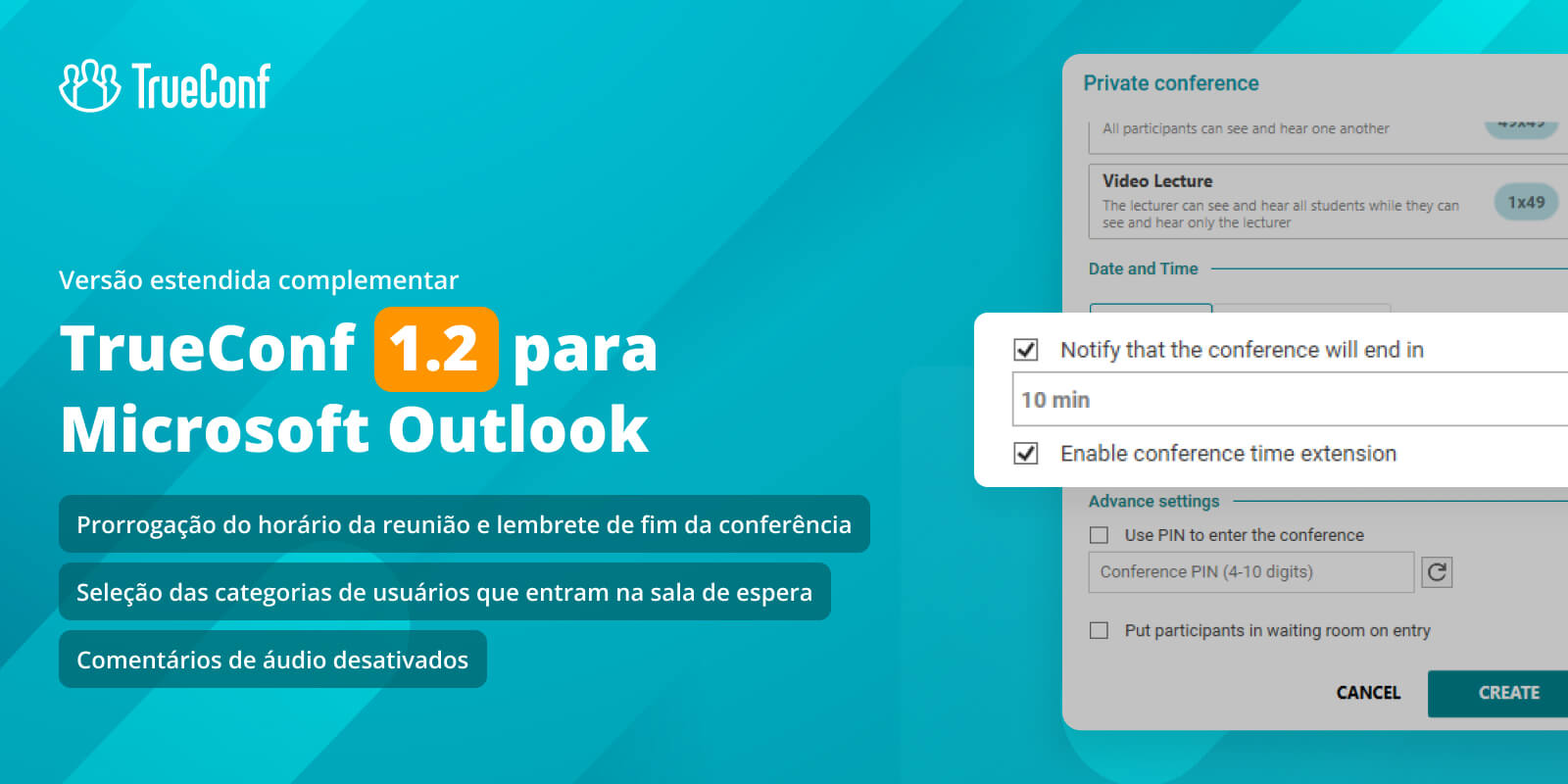 TrueConf 1.2 para Microsoft Outlook: versão estendida complementar 2