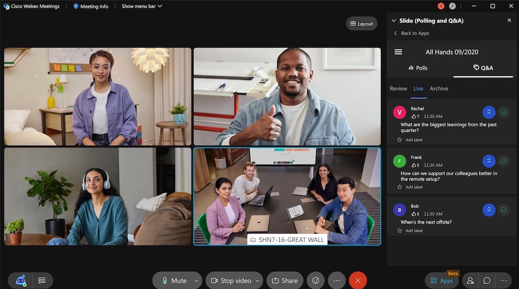 Microsoft Teams alternativas Cisco Webex