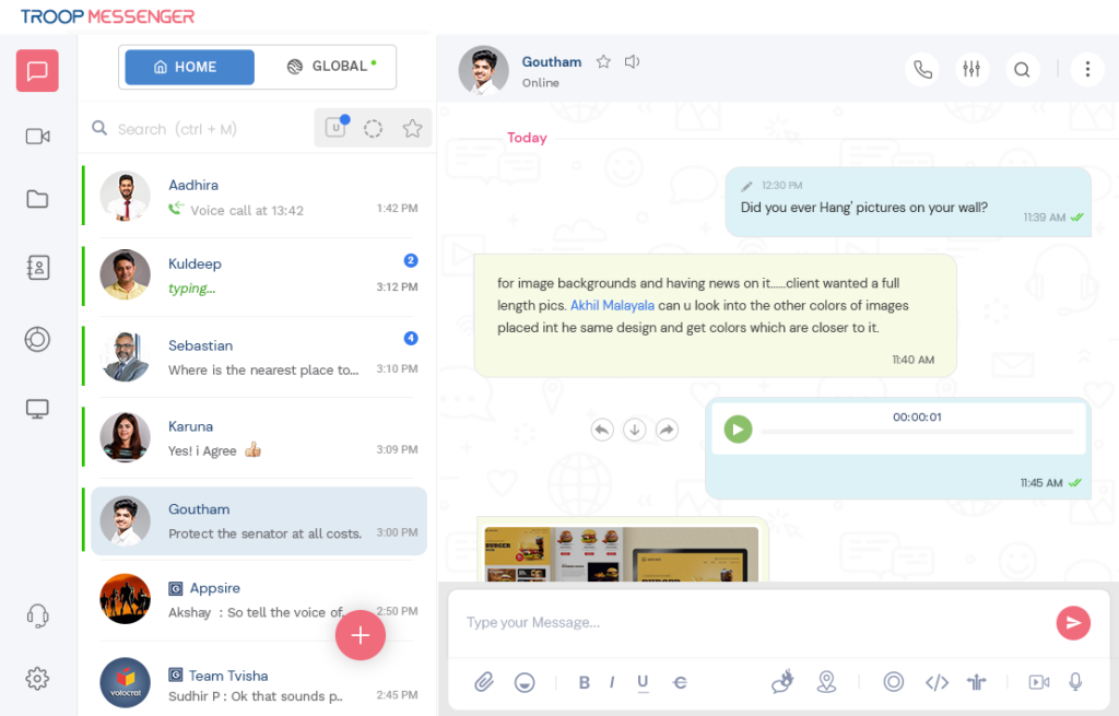 Soluções de software de bate-papo auto-hospedado Troop Messenger
