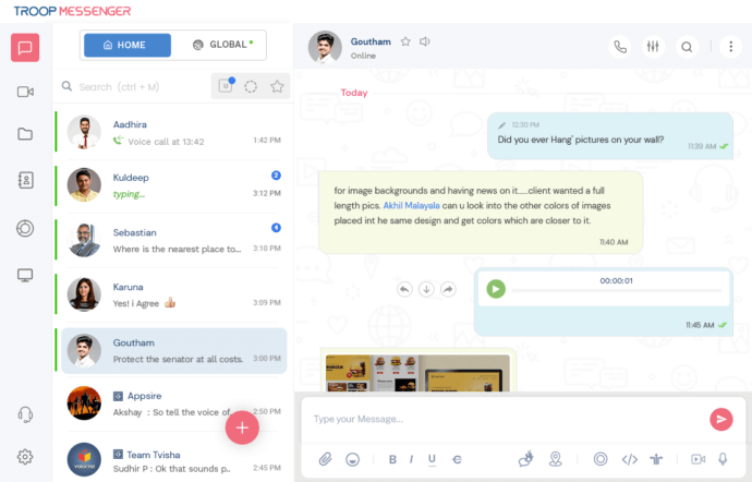 Aplicativos de Mensagens Instantâneas para Empresas - Troop Messenger