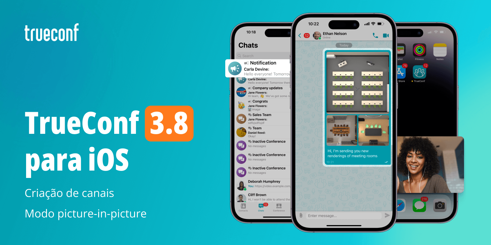 TrueConf 3.8 para iOS: criação de canais e modo picture-in-picture 1
