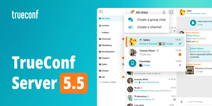 Atualização principal do TrueConf Server 5.5: novos recursos de mensagens, pesquisas e modelos de layout Atualização principal do TrueConf Server 5.5: novos recursos de mensagens, pesquisas e modelos de layout